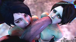 Mai Shiranui Hard-core Teaching Three-way FFM (THREE DIMENSIONAL Anime) Special