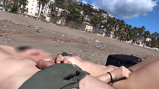 Dick Flashing Next to a Topless Girl She Looks