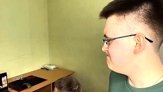 Hot Girl Fucked While Amateur Cuckold Sees Movie