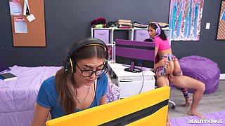 Horny ebony nymph sex video