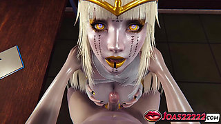 Halloween 3D Hentai Animation - Seductive Mummy Girl Cosplay Blowjob, Sitting Big Tits Fuck, and POV Deepthroat Cumshot