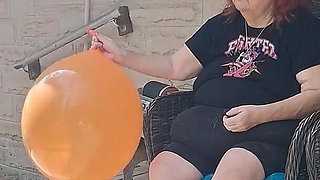 Big Beauty Nurse Vicki Has a Request to Blow up a Huge Balloon
