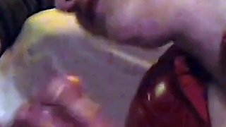 Latex MILF Serves The Neighbor Boy With Her Mouth