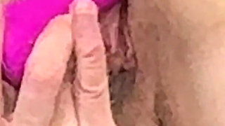 Horny Grandma in Nylons Stockings and High Heels Masturbate with Sex Toys