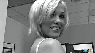 Blonde Big Tits Tease Sparks Hardcore Anal Pounding
