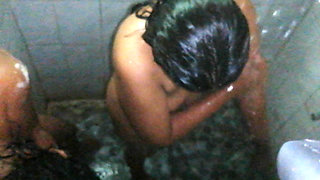 Desi Maid Being Husband's Shower Partner Under Wife's Nose