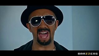 Four big-booty Brazzers girls share one hard cock