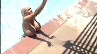 Platinum At The Pool: Big Tits, Blonde  Fansly Porn