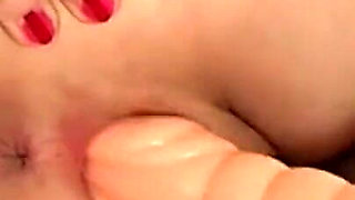 She Moans and Squirts Masturbating Her Wet Pussy with Huge Vibrator Vol 5
