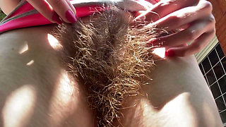Hairy bush closeup smoking fetish video