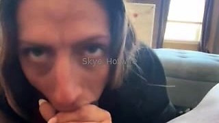 Shaved pussy MILF blowjob and fucking POV