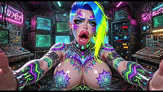 Cyberpunk Style Women Bouncing Boobs, Ai Animation