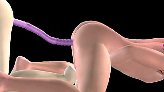 Animated 3D Porn - Beautiful Girl Strap on Fucks Asian Man Then Double Dildo Doggy