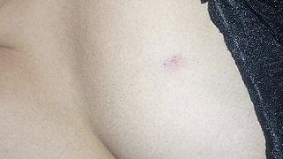 8 Months Pregnant Sana Blowjob in lingerie with pink Bra