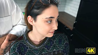 Rim4k. three-way with a wild big-titted virgin