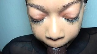 Big cock EXGF interracial busty geek coed blowjob