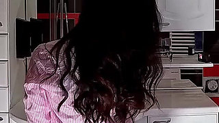 Petite Brunette College Girl Prom Queen Gets Her Panties off in the Bathroom to Flash Pussy and Naked Ass