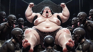 SSBBW Queen Covered in Slave Tongues - Intense Body Worship Orgasms