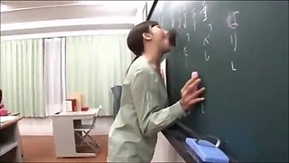 The teacher gives a valuable lesson on the blackboard