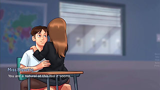 Miss Bissette Teaches Anon French Kiss - Summer Time Saga Gameplay