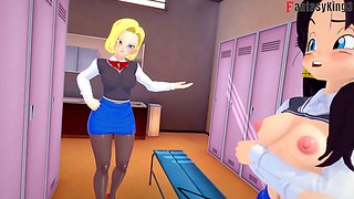 Android 18 hentai, anime dragon ball, point of view