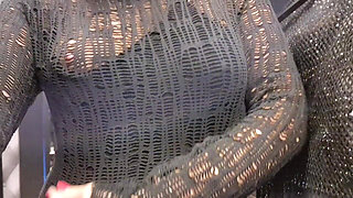 Open Curtain in Fitting Room Flashing of Tits
