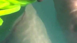 Artemisia Love Swimming in the Pool Flashing Her Big Juicy Boobs and Smoking a Cigarette