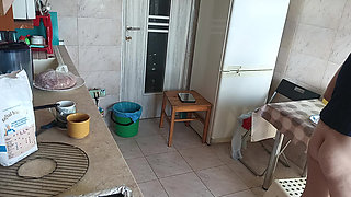 Crazy Couple Having Fun in the Kitchen