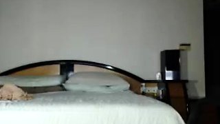 Amateur webcam slut shows tit on cam