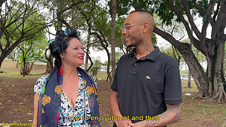 Older Busty Beauty Having Rough Anal in Bus