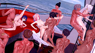 Zenless Zone Zero - Wild Sex Yacht Party with Velina, Belle & Remielle - 3D Hentai Animations