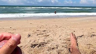 84 Asian mummy wifey gets microbikini beach creampie