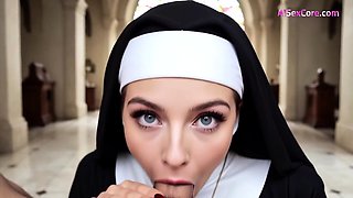 Dude, the church nun rides deep anal craving hot sex