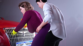 Stepmom Eve Hand Stucks And Stepson Helps Her Make Feel Happy