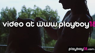 wife and lesbian young girl headed to the bath