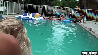 Real Slut Party - Sexy Sunni Mayweather & Bridgete Turn a Pool Party Into a Wild Hardcore 4some