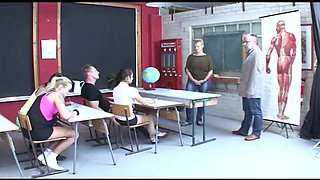 German Teen in School Uniform Fucked Hard in Classroom - Big Dick Facial & Cum Spray