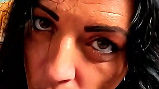 Golden Glossy Downjacket POV. Deepthroat, Face Fuck and Double Cum on My Jacket