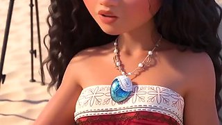 Pretty Moana is lusciously fucked in all her holes in a fresh AI animation.