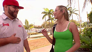 A big huge giant monster cock for a blonde crazy bitch