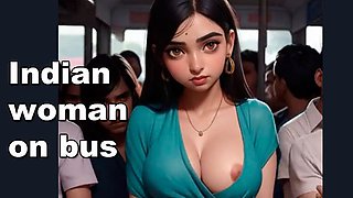 Indian Woman on the Bus. Desi College Girls Rides the Bus and Gets Fucked by a Gangbang. Cum on Face and Sari. Public Gangbang.