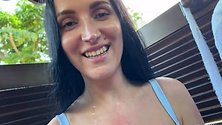 Risky Public Beach Cabin FuckâMilf POV Blowjob &