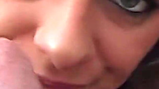 Katja gives nice blowy and swallows cum on her casting