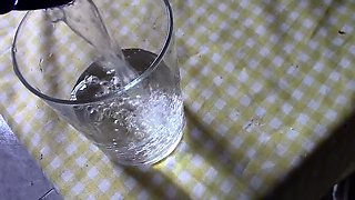 Fetish brunette bitch sucks on cock