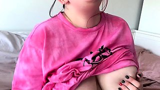 Very hot busty brunette solo masturbation on webcam