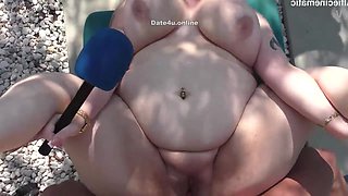 Hot bbw mommy outdoor sex