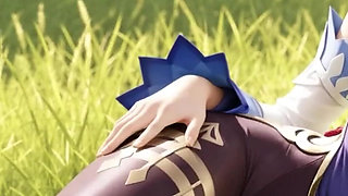 Genshin Impact Ganyu Animated Anal Footjob Titjob