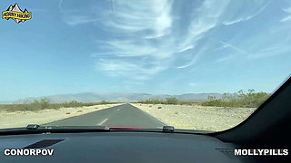 Blonde College Slut Molly Pills Takes Big Cock Creampie in Car - Public Sex POV 4K