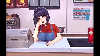 Big Dick Futanari Hentai Animation - Supermarket Blowjob & Cum in Mouth Creampie