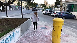 Amateur blonde paid money for anal sex in public